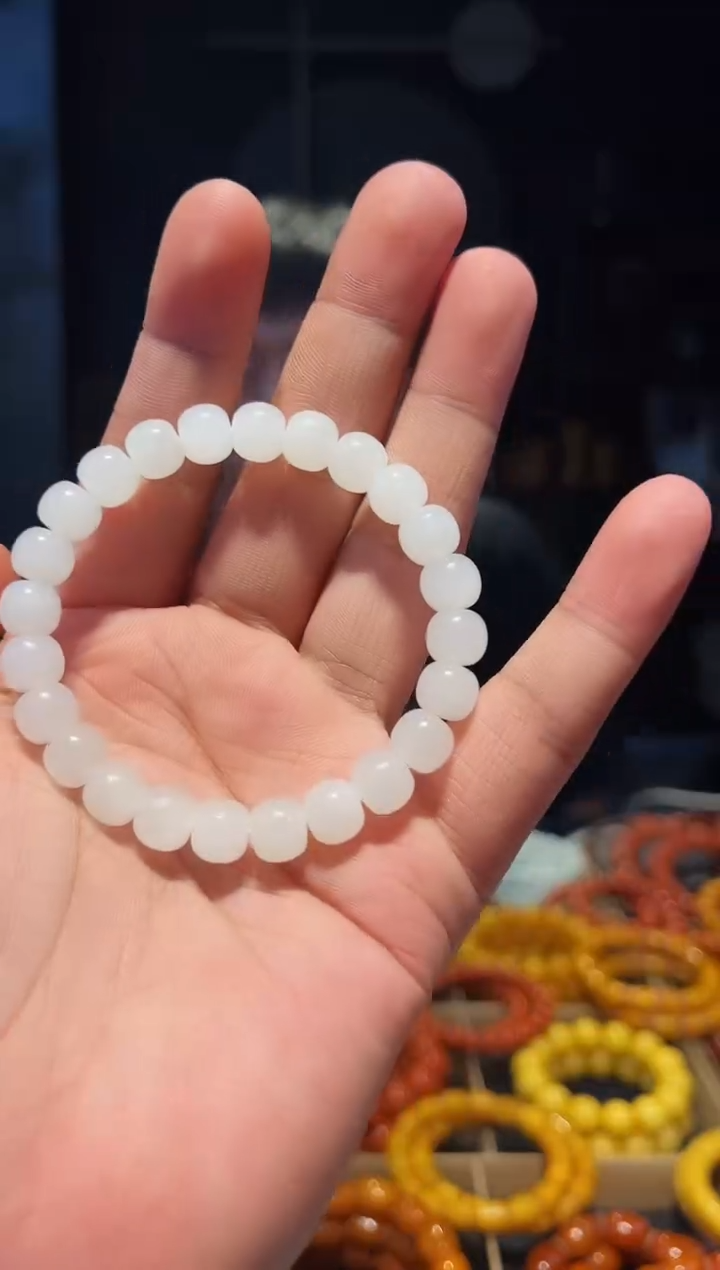 未镶嵌手链和田玉9+苹果圆