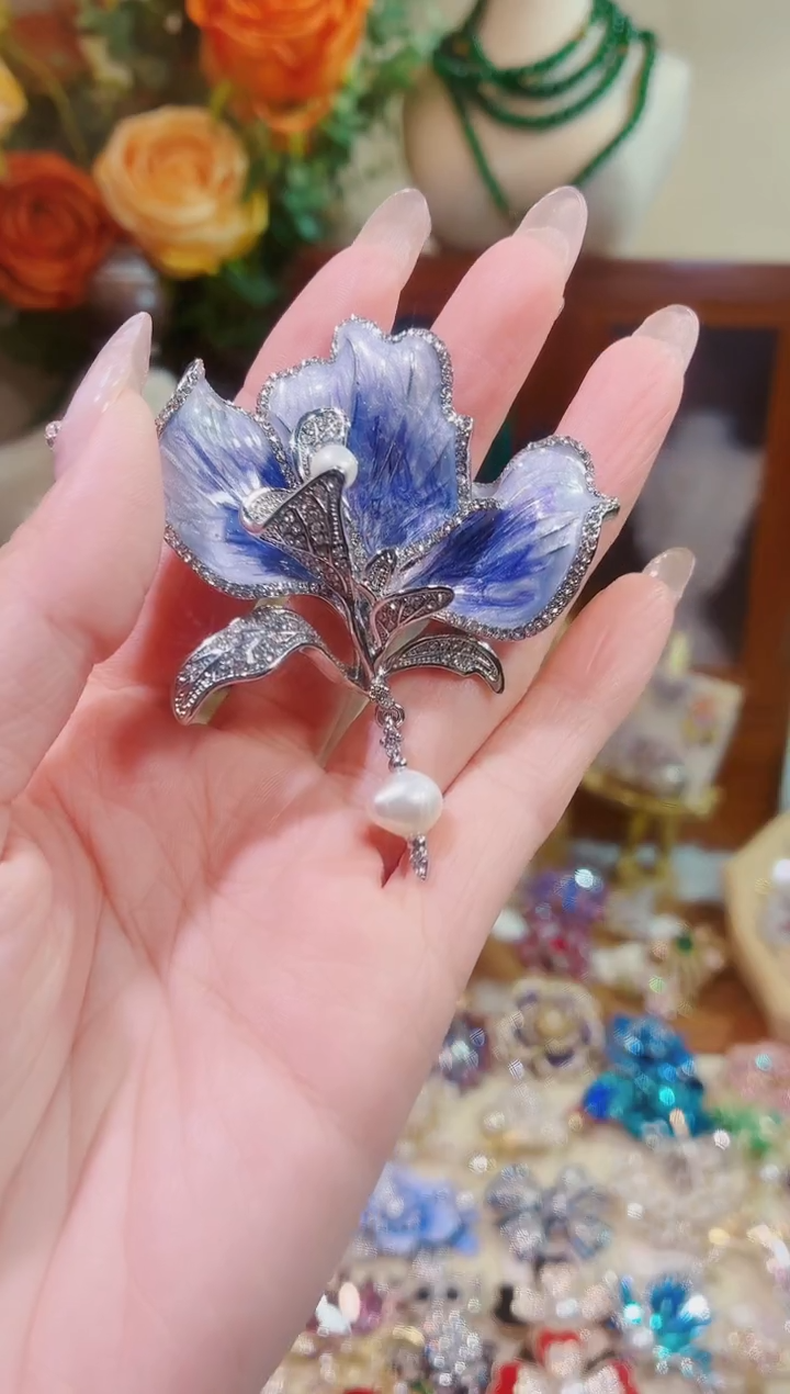 合成立方氧化锆铜合金紫瓣兰心