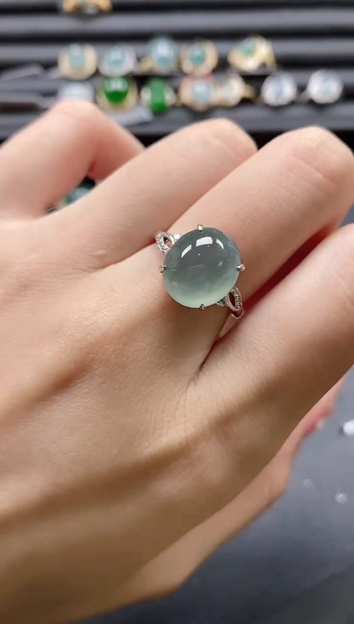 【闪购商品】翡翠戒指银S925镶嵌51151