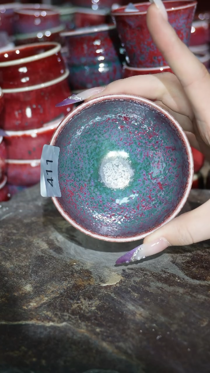 摆件陶精品窑变钧瓷茶器