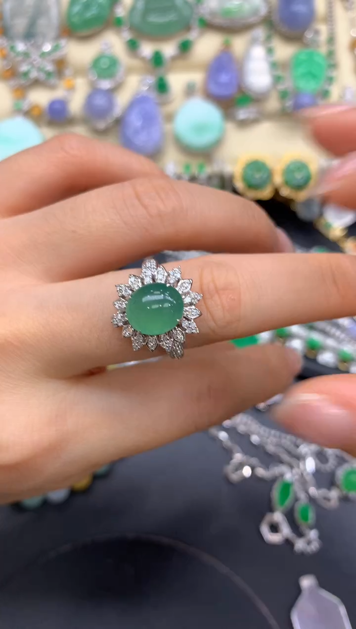 【闪购商品】翡翠戒指18K金镶嵌413-中国好珍宝