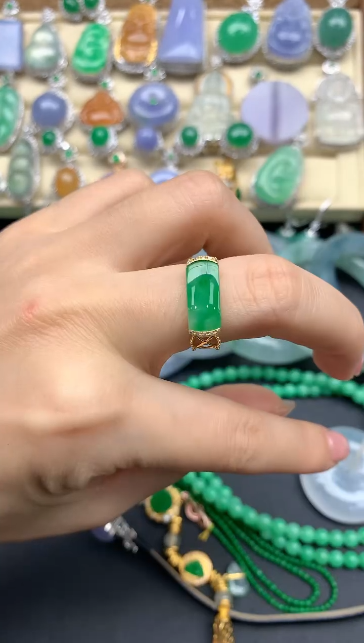 【闪购商品】翡翠戒指18K金镶嵌319--中国好珍宝