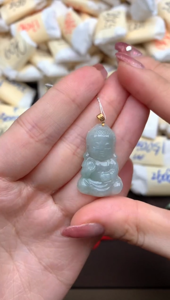 【闪购商品】翡翠挂件18K金镶嵌一