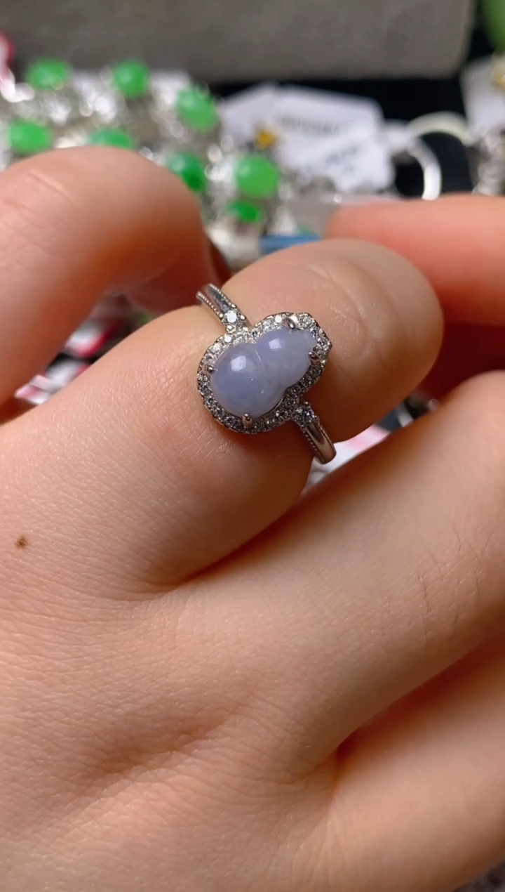 银S925镶嵌戒指翡翠百内无证书