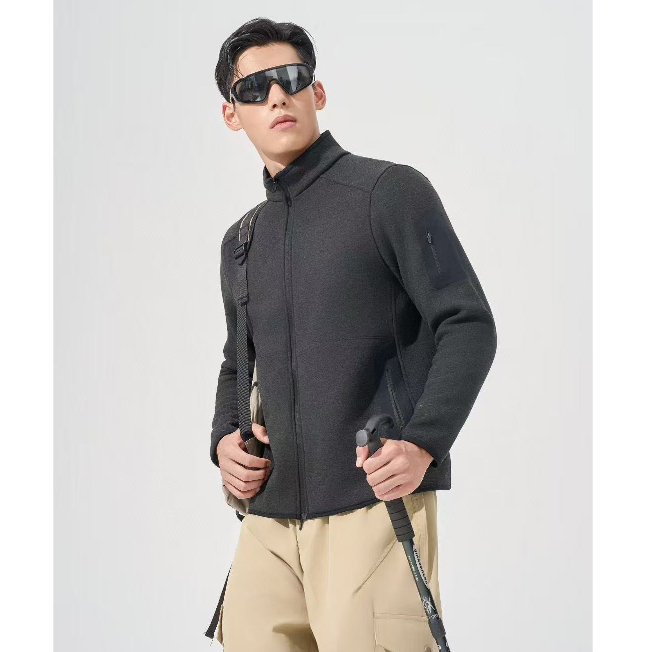 清仓 鸟家同款拉链加绒羊毛发热外套冲锋衣 修身显瘦防寒保暖运动