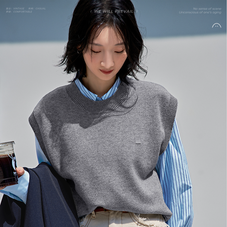 【达人专属】初语针织衫女式百搭2025秋冬风打底叠穿春秋马甲背心