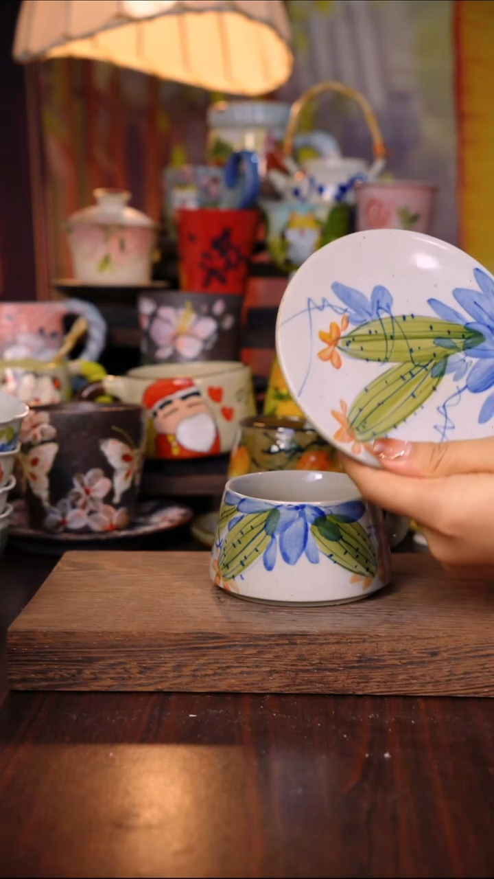 杯子陶泥垚手作 景德镇手工手绘陶瓷器物