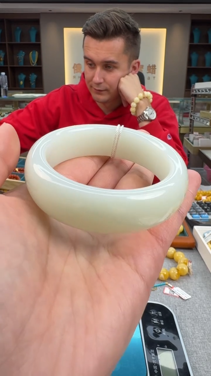 【闪购商品】和田玉（白玉）手镯未镶嵌秒拍号247  55-58