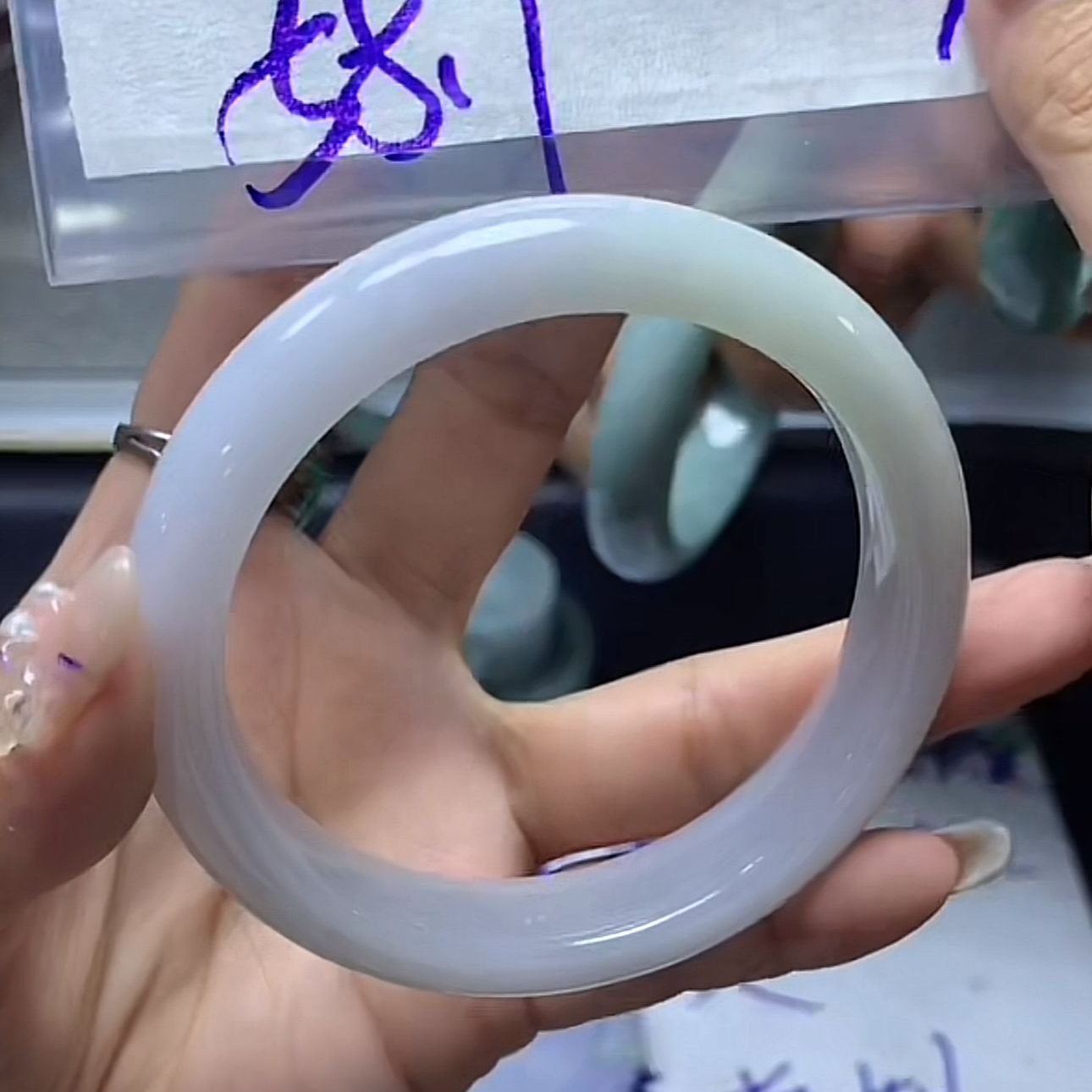 天然翡翠手镯58.7#2600元毛货需精细抛光