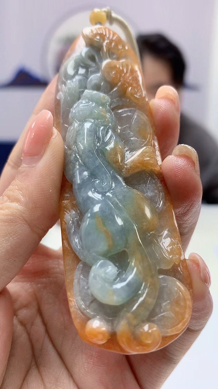 【闪购商品】定制翡翠未镶嵌5060ms-毛货26龙牌