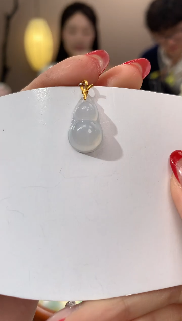 【闪购商品】翡翠颈饰18K金镶嵌天然缅甸a货翡翠