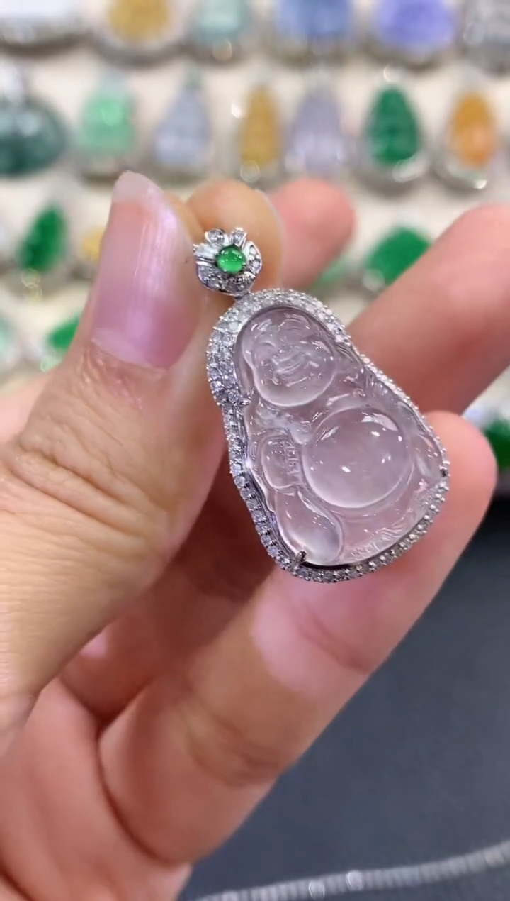 【闪购商品】翡翠吊坠(不含链)18K金镶嵌 C39