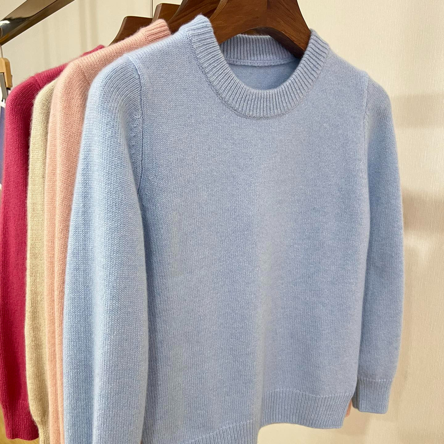 【童装系列】圆领童装纯色针织衫100纯山羊绒秋冬保暖长袖上衣