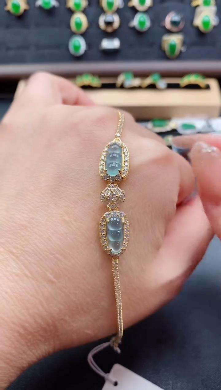 银S925镶嵌戒指翡翠1