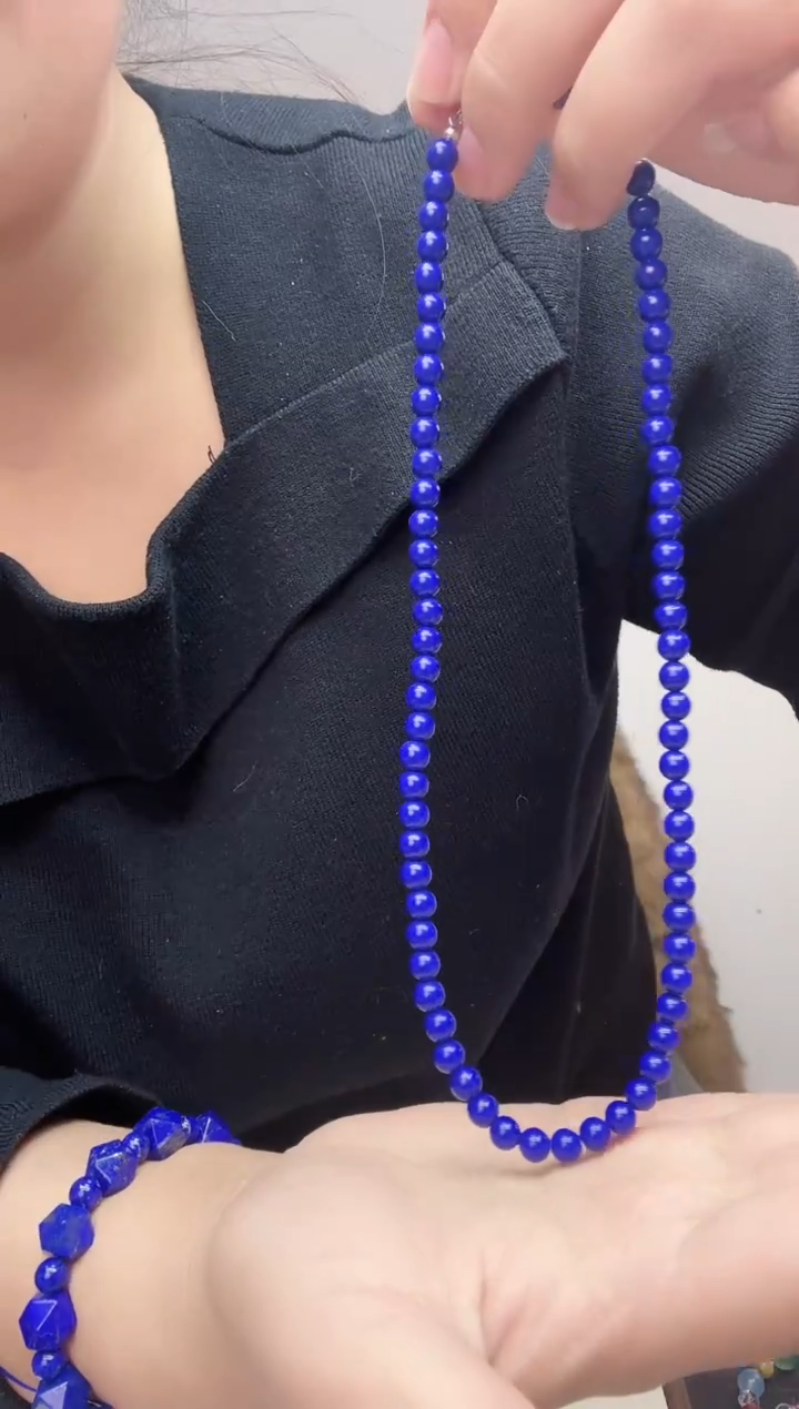 颈饰未镶嵌水晶天然青金项链218