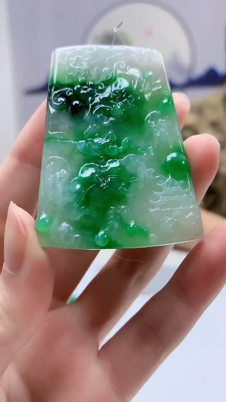 【闪购商品】定制翡翠未镶嵌4688zm-毛货挂件