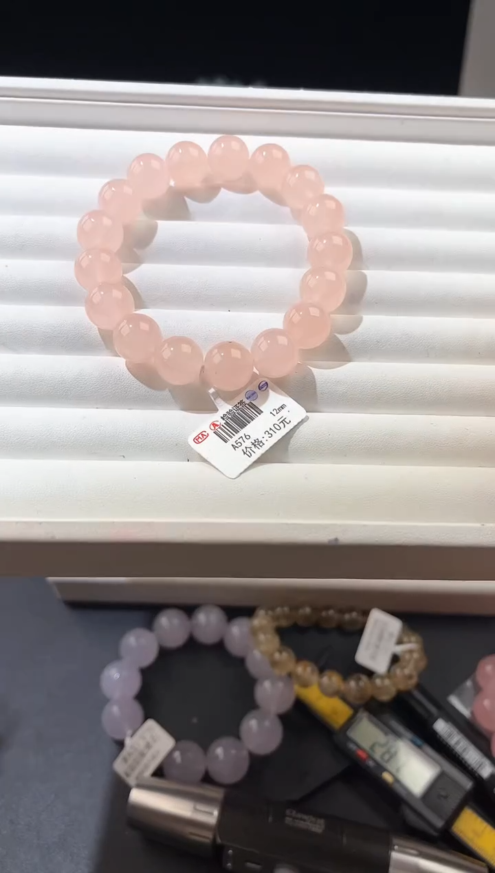 【闪购商品】水晶手链未镶嵌多样性发一西柚粉12mm