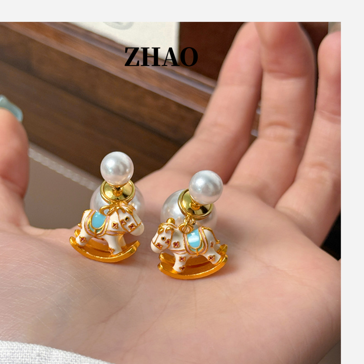 铜合金仿珍珠耳饰 S925银针【白色多巴胺】30-50岁不挑人气质耳环