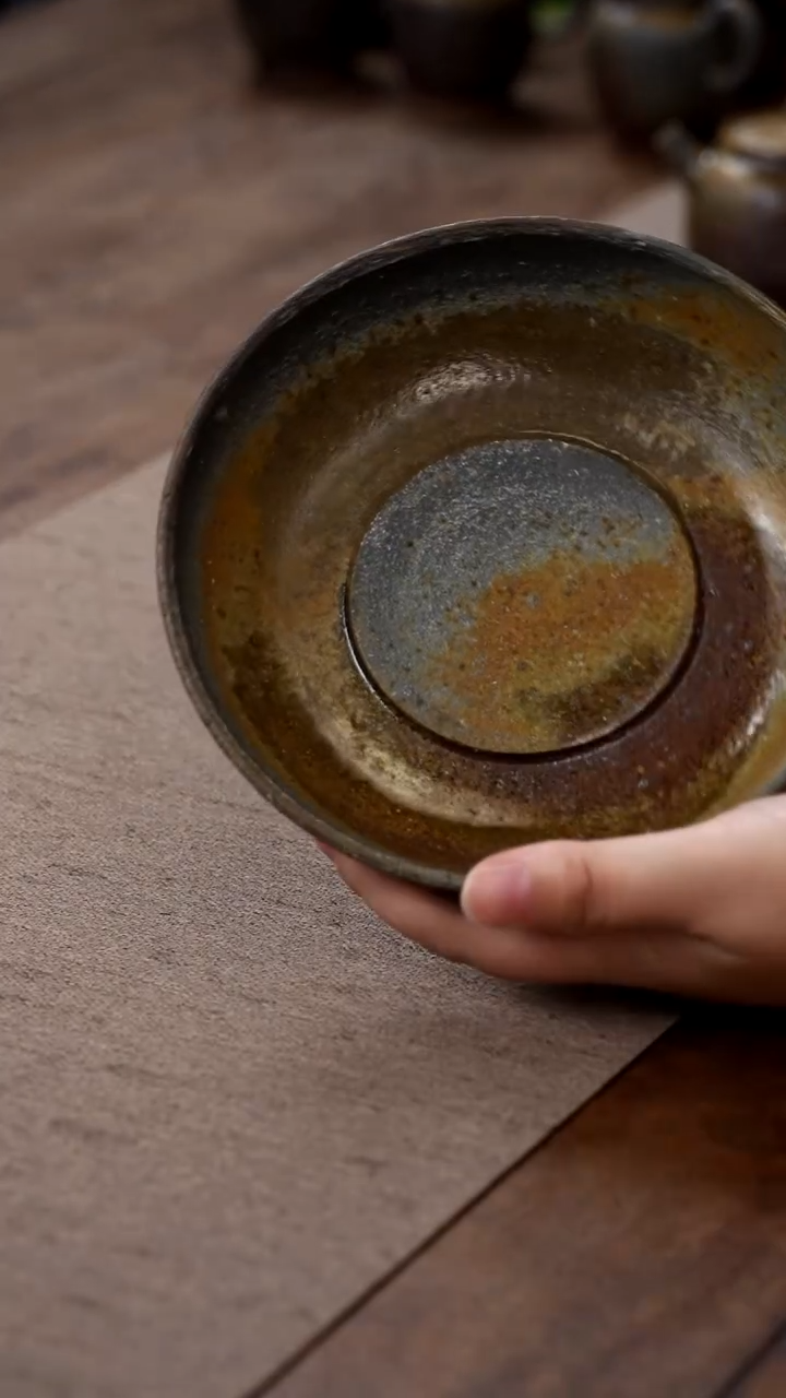 茶壶紫砂柴烧干泡盘带底托