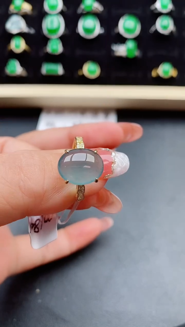 【闪购商品】翡翠戒指银S925镶嵌508080