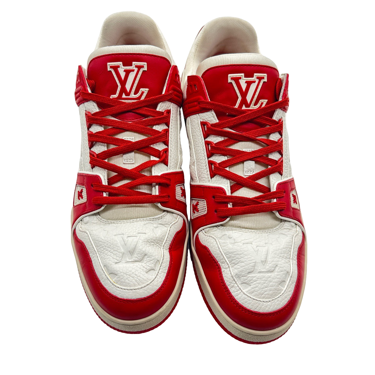 95新 LouisVuitton/路易威登 9码43码白红慈善Trainer96新