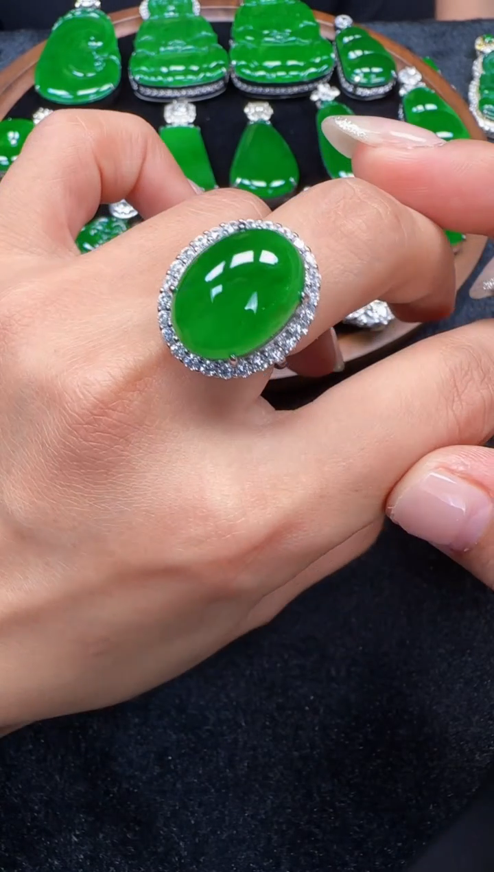 未镶嵌定制翡翠翡翠戒指60