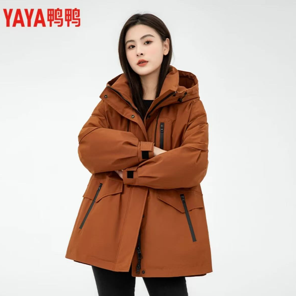 YAYA/鸭鸭户外情侣女冬季新款潮流时尚加厚休闲YE3B631025L