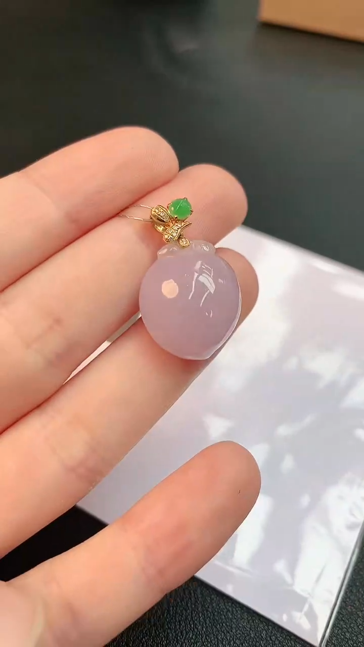 【闪购商品】翡翠颈饰18K金镶嵌赠礼盒证书 敏