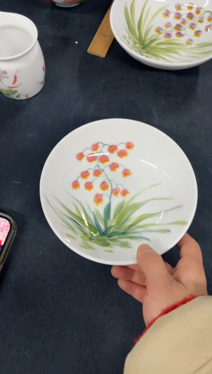 景德镇手绘釉中彩（食品级）小胖碗
