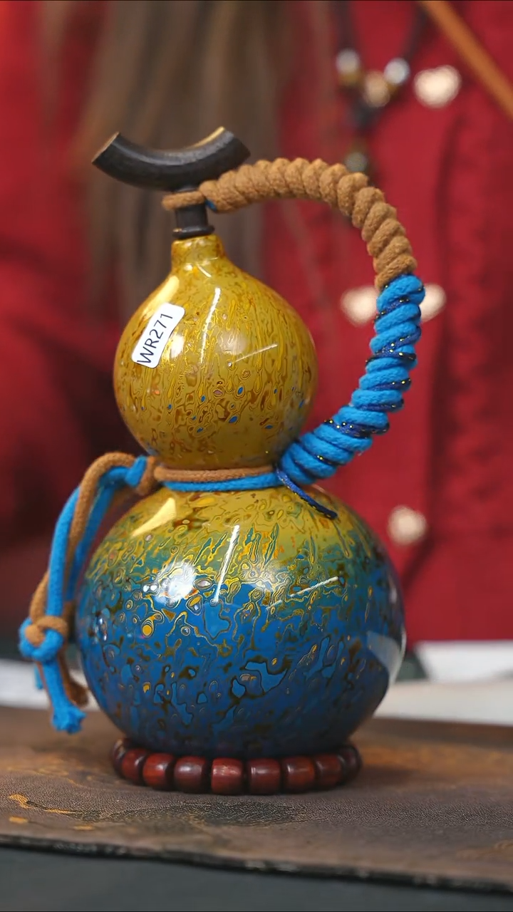 【闪购商品】WR271漆艺酒葫芦不包手串及旋转底座