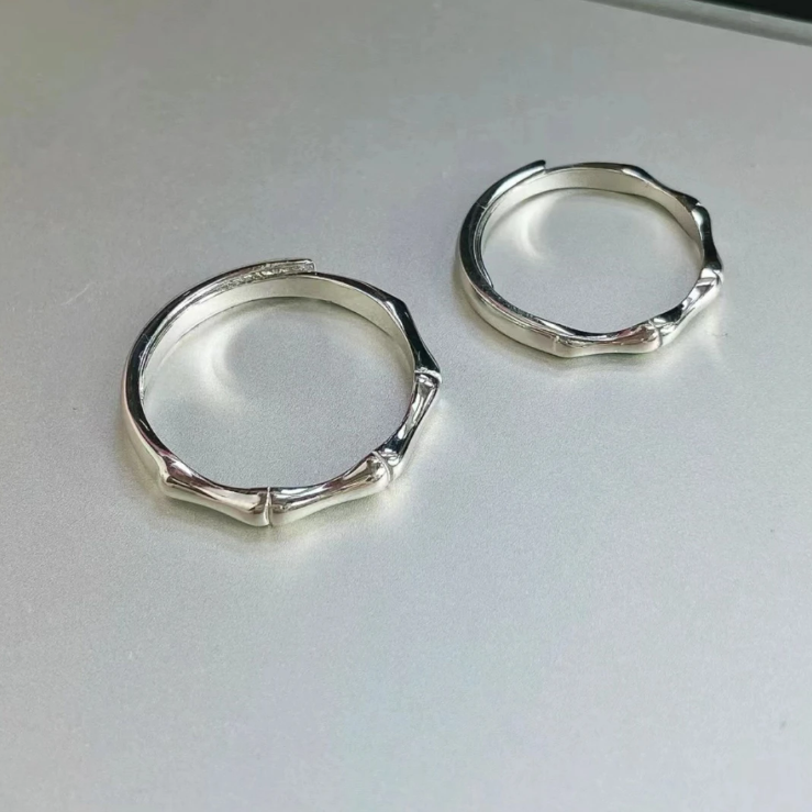 足银戒指 足银999.9 竹节戒指（25636）