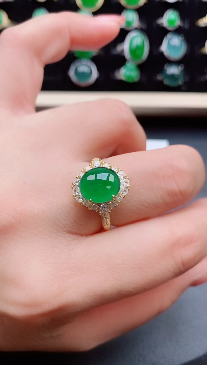 【闪购商品】翡翠戒指银S925镶嵌12121