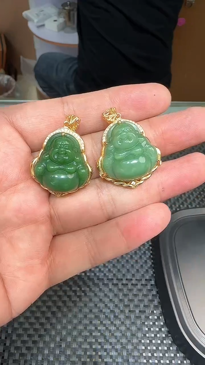 【闪购商品】和田玉银S925镶嵌吊坠(不含链)佛公一个，多样性发
