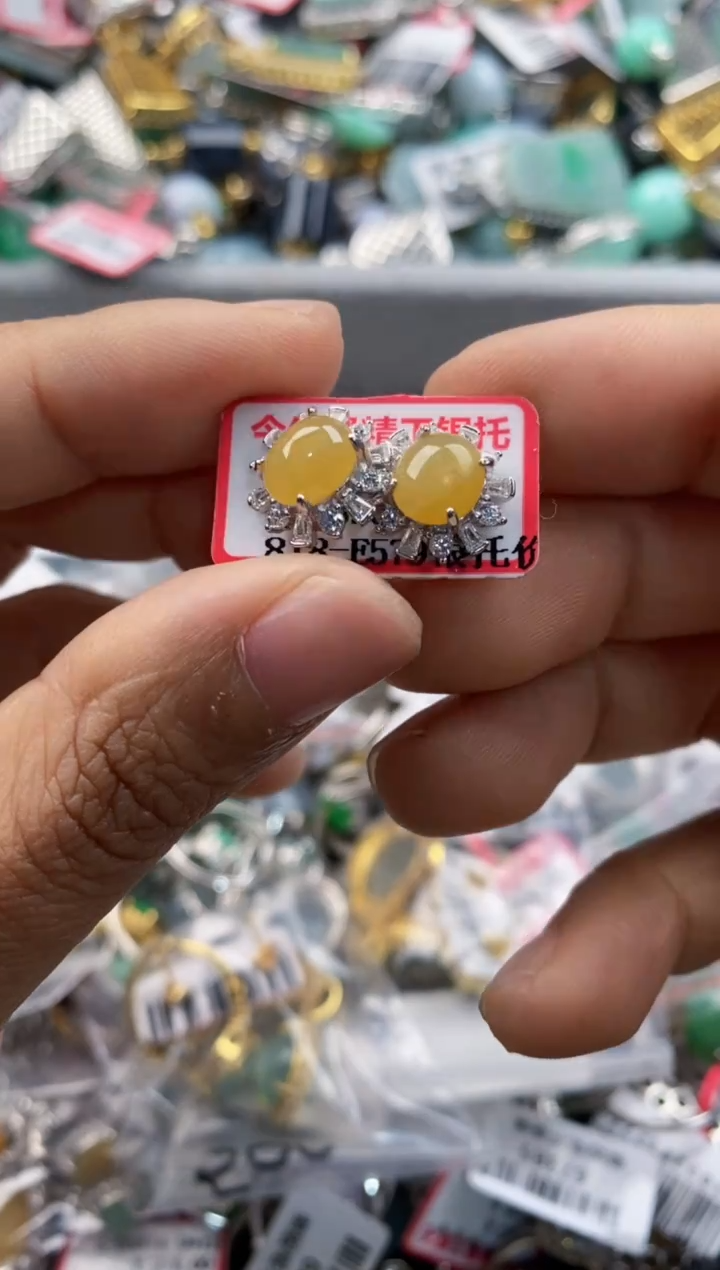 银S925镶嵌戒指翡翠444   4