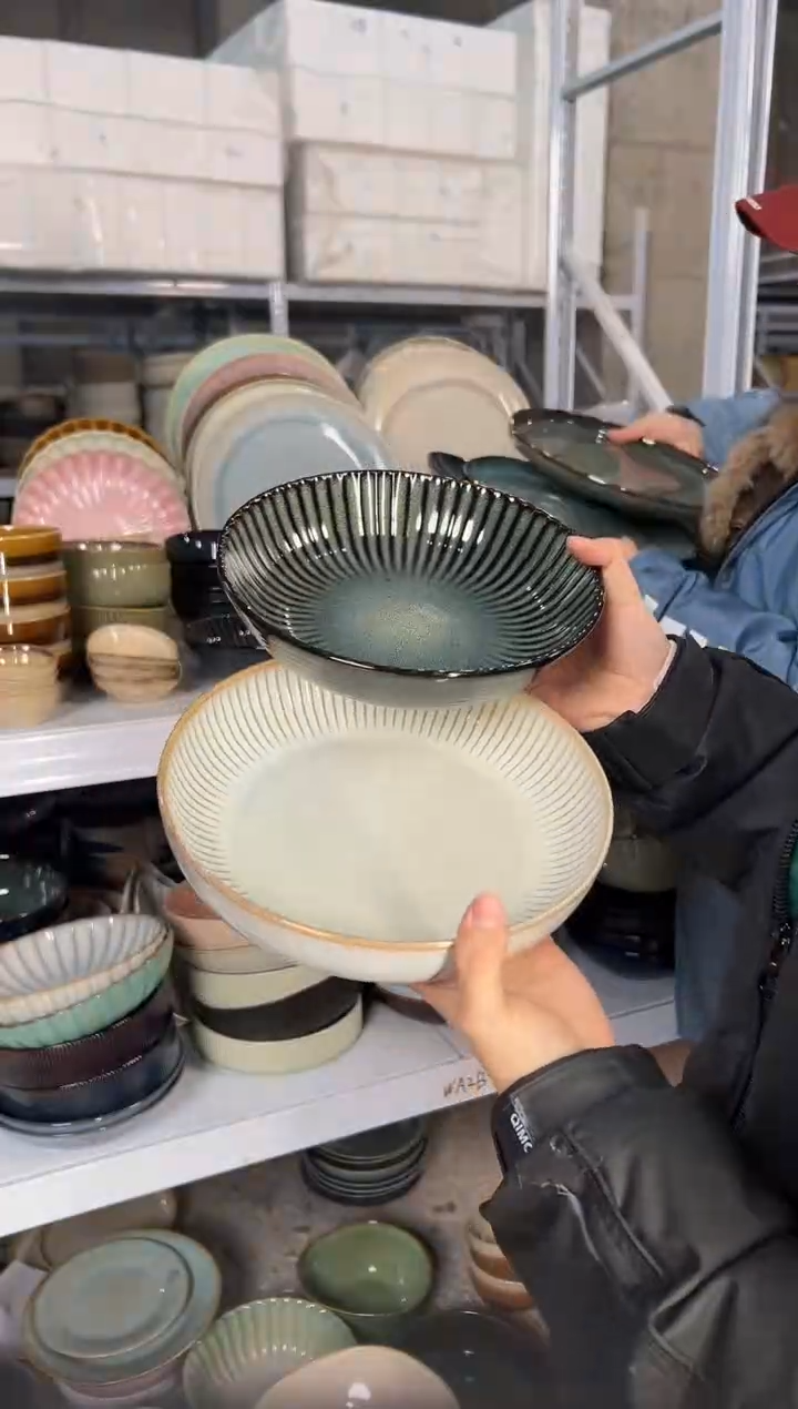 陶瓷外贸尾货瑕疵满20包邮X2深盘组合