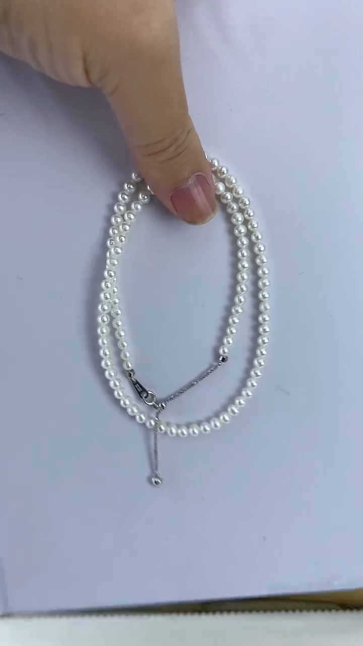 【闪购商品】淡水珍珠颈饰未镶嵌21天然极光珍珠奥白光小米珠4-5