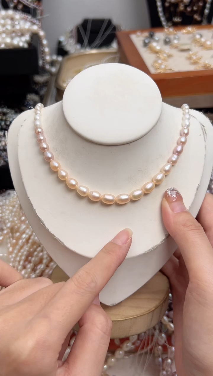 未镶嵌淡水珍珠福利微笑*糖果色项链（塔链）