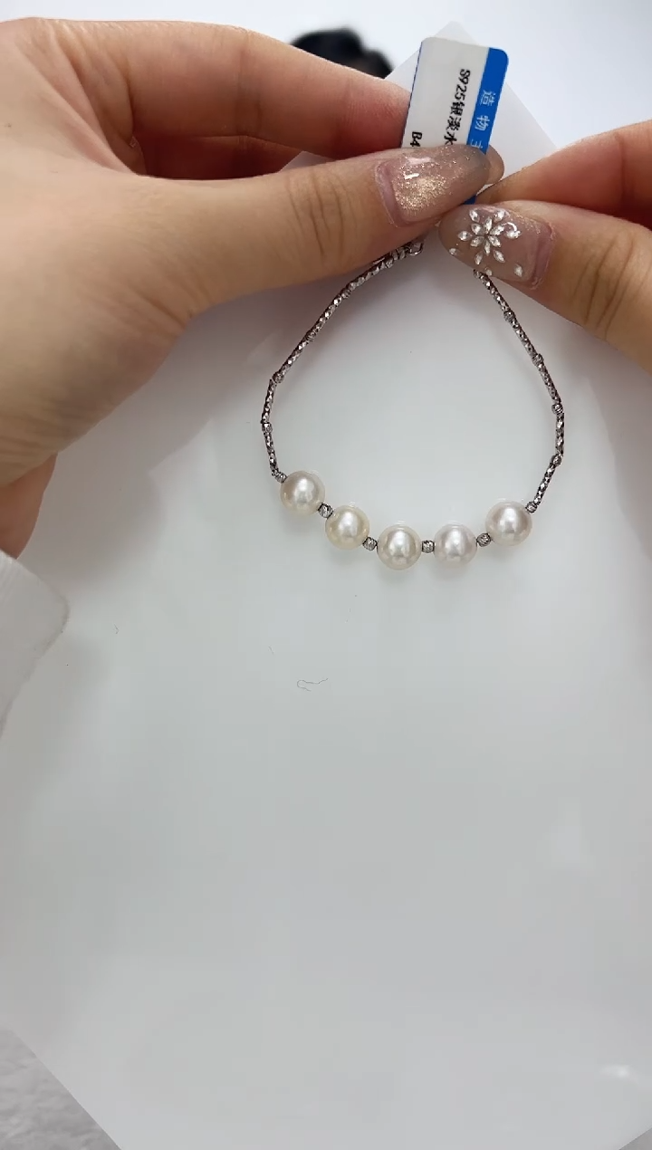 【闪购商品】淡水珍珠DA银S925镶嵌手链 B417