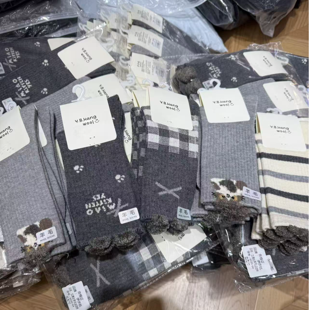 杨茹家羊毛袜10双组合冬季加厚中高筒女士袜子