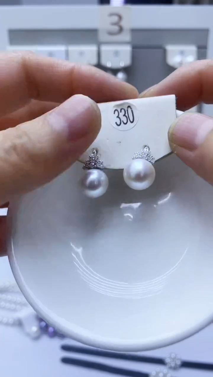 【闪购商品】淡水珍珠耳饰银S925镶嵌330