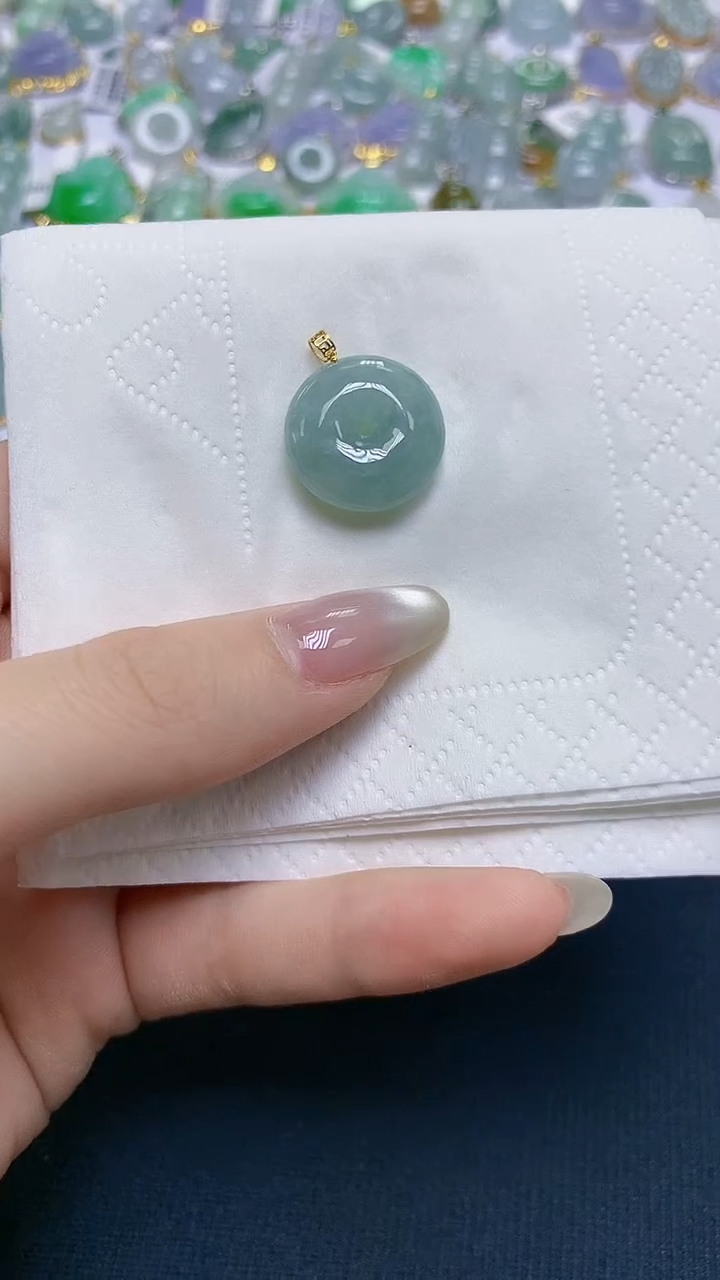 【闪购商品】翡翠18K金镶嵌颈饰天然A货翡翠