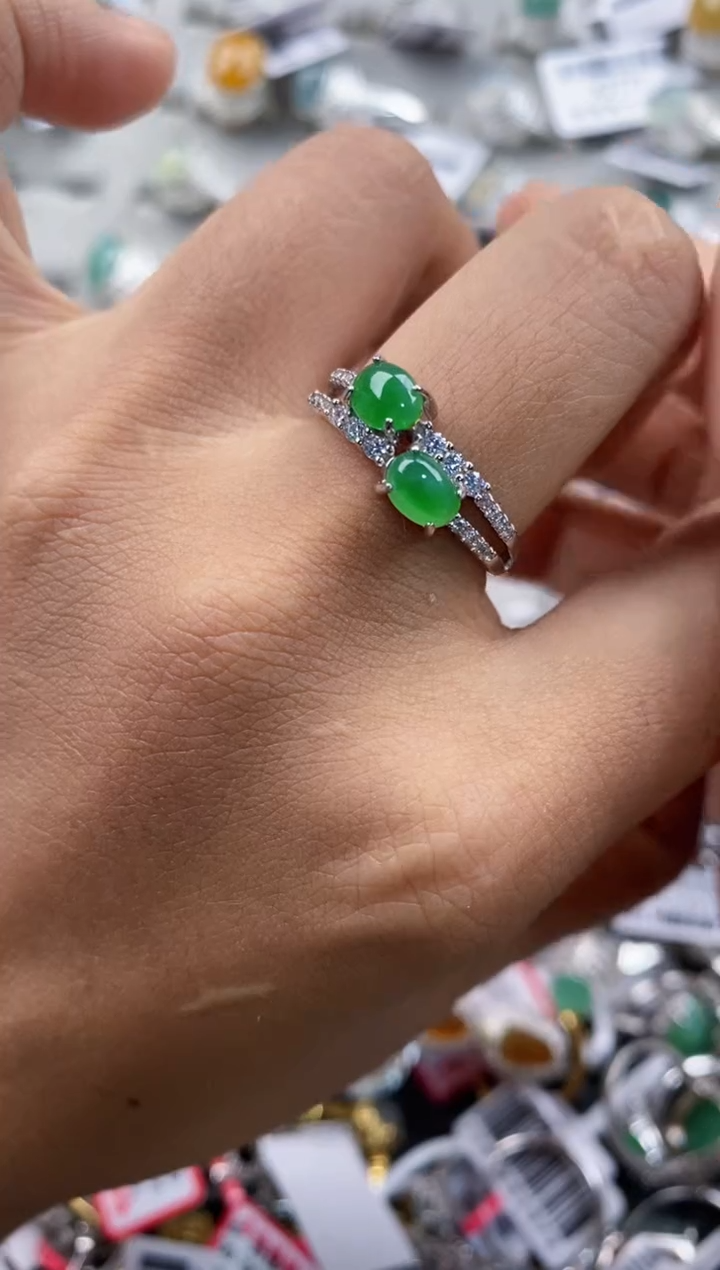 银S925镶嵌戒指翡翠333    8