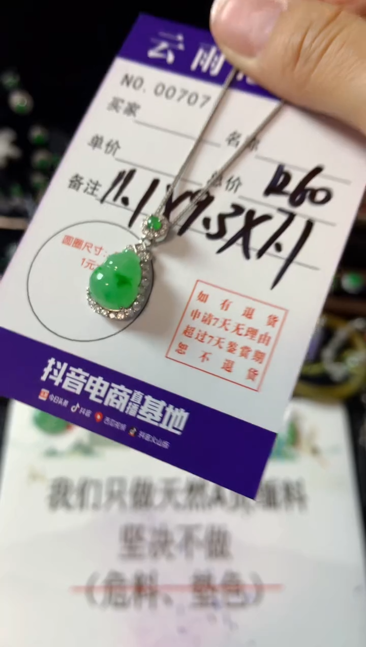 【闪购商品】翡翠颈饰银S925镶嵌翡翠