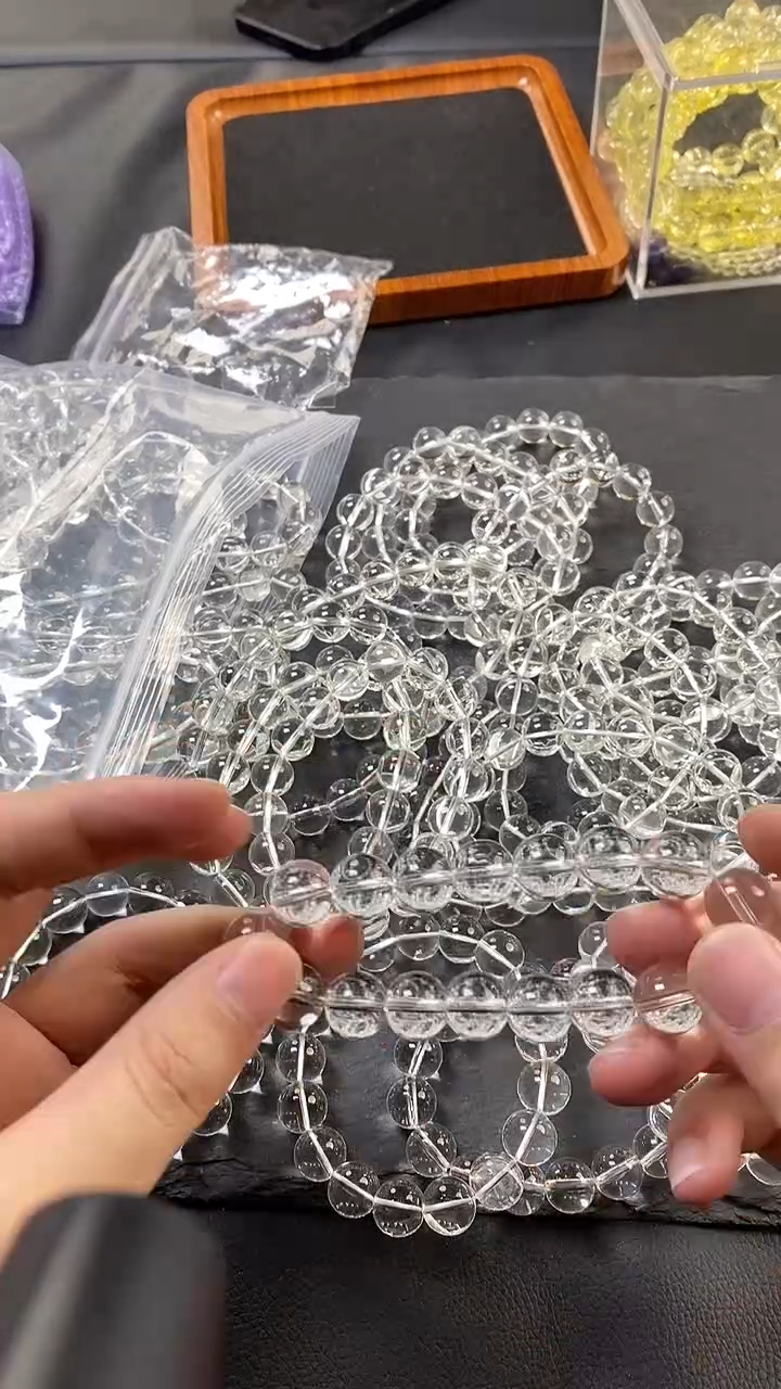 水晶手串未镶嵌白水晶14mm单圈
