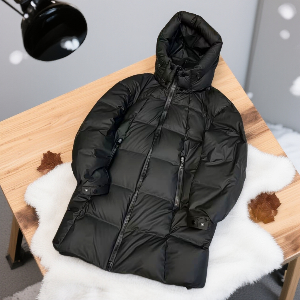 3803【220-260克充绒量】秋冬90白鸭绒加厚中长款羽绒服 W241-99867