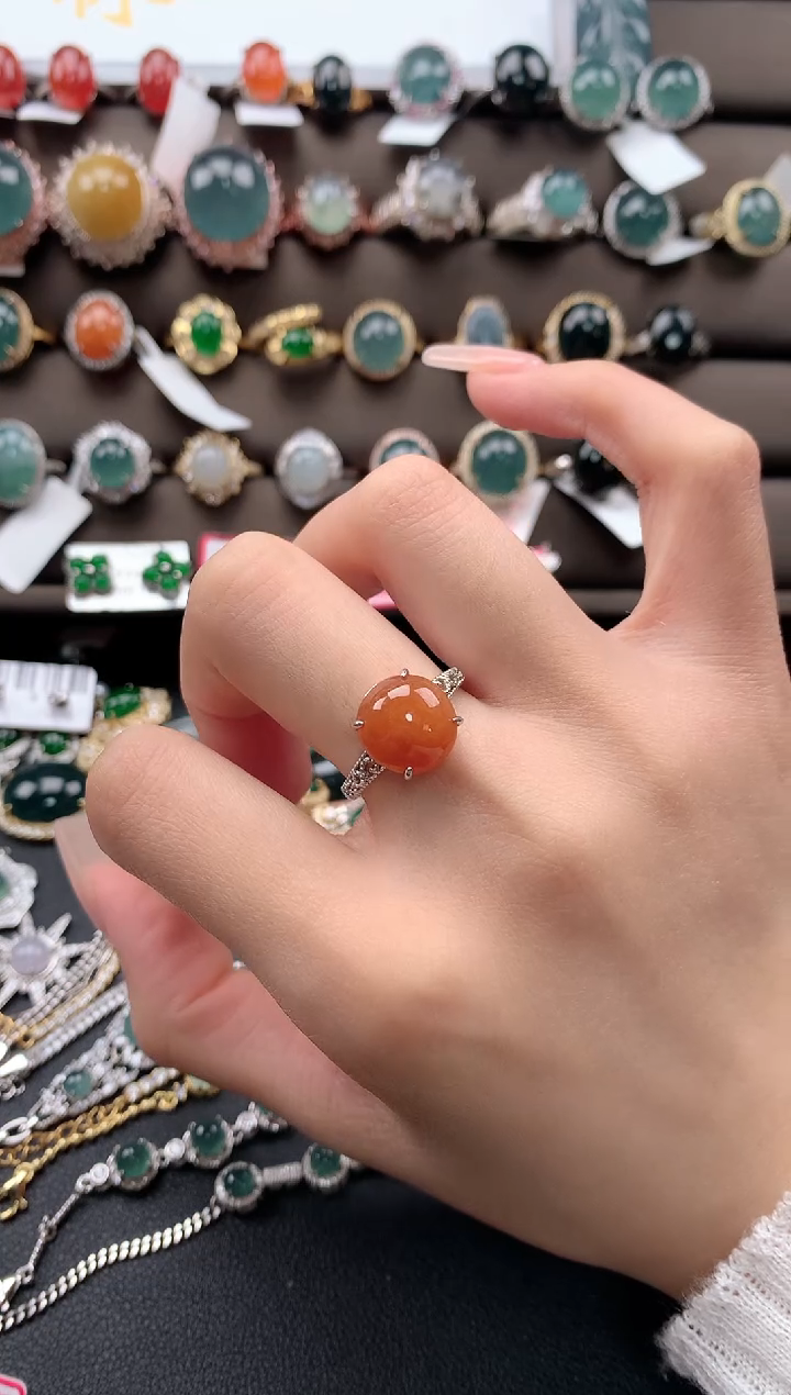 【闪购商品】翡翠戒指银S925镶嵌4324324