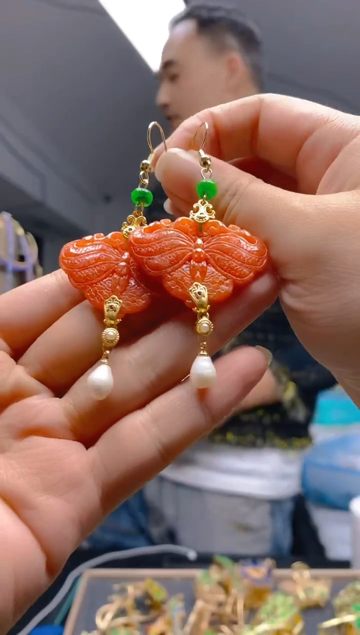 【闪购商品】翡翠耳饰合金0357翡翠耳钩