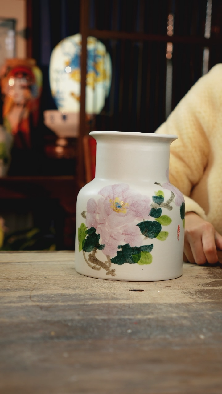 【闪购商品】瓷片景德镇纯手工釉下彩精品花瓶
