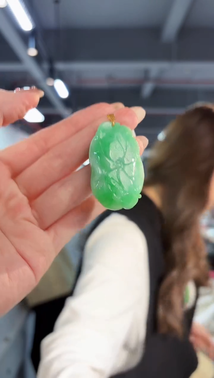 【闪购商品】翡翠颈饰18K金镶嵌缅料A货/支持复检/一件
