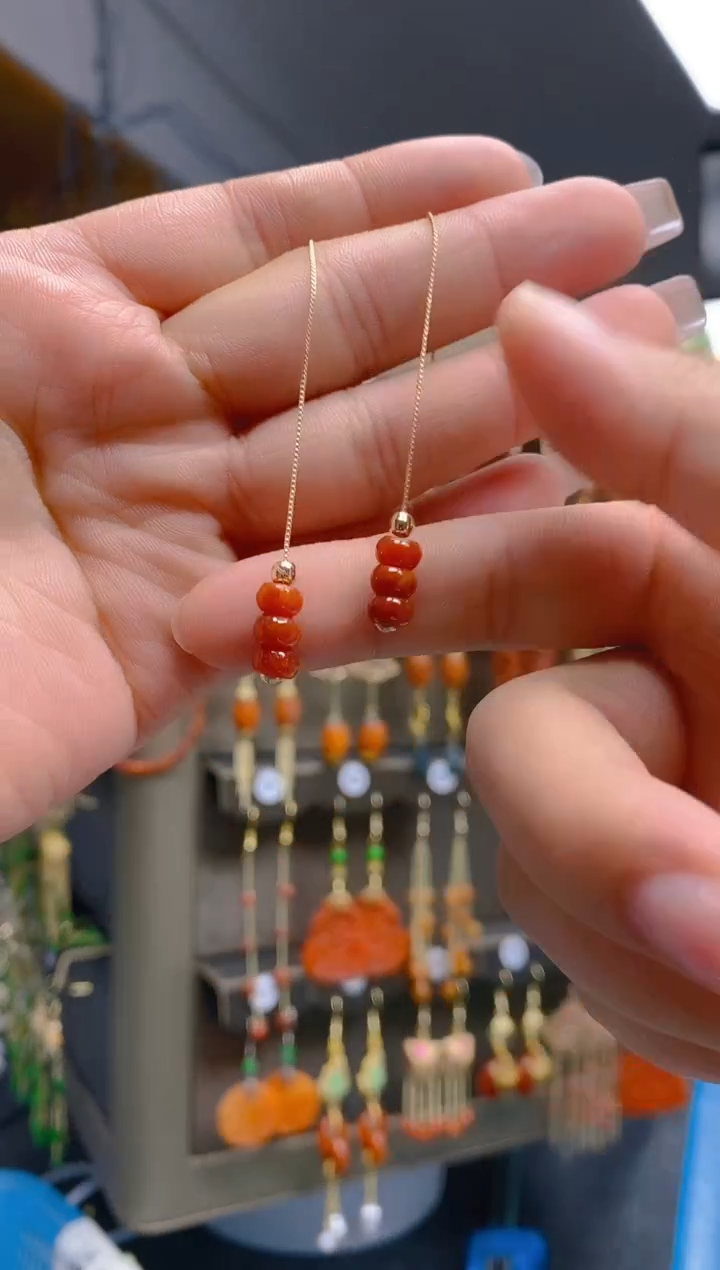 【闪购商品】翡翠耳饰合金497翡翠耳线